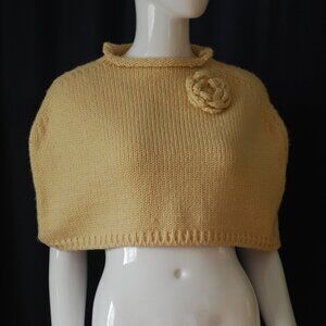 Holt Renfrew 1970's Beige wool Cropped Poncho - Italy